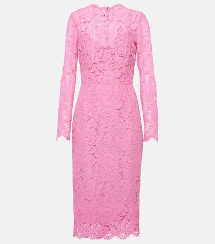 Floral lace midi dress - Dolce&Gabbana - Modalova