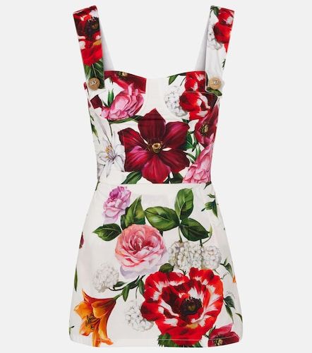 Vestido bustier de popelín de algodón - Dolce&Gabbana - Modalova