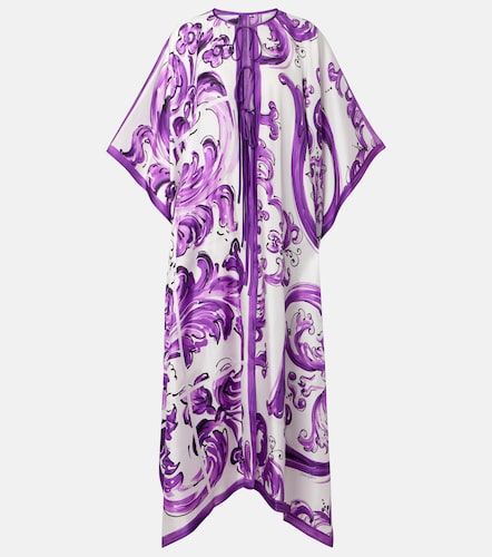 Vestido de playa Majolica de sarga de seda - Dolce&Gabbana - Modalova