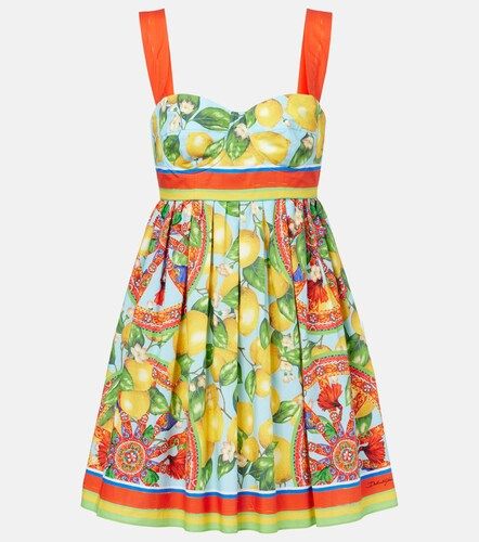 Printed cotton mini dress - Dolce&Gabbana - Modalova