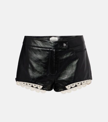 Shorts de piel con encaje - Magda Butrym - Modalova