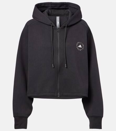 Cropped cotton-blend jersey zip-up hoodie - Adidas by Stella McCartney - Modalova