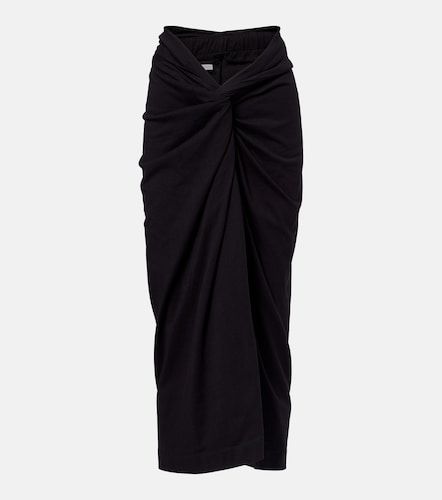 Falda midi de algodón fruncida - Dries Van Noten - Modalova