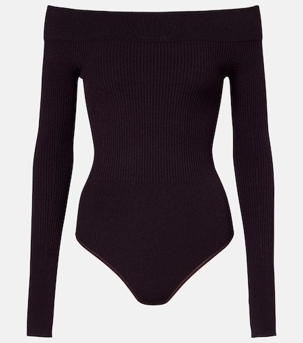 Ribbed-knit off-shoulder bodysuit - Alaia - Modalova