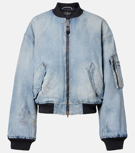 Balenciaga Bomber cropped in jeans - Balenciaga - Modalova