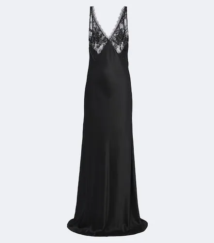 Sequined lace-trimmed silk satin gown - The Sei - Modalova