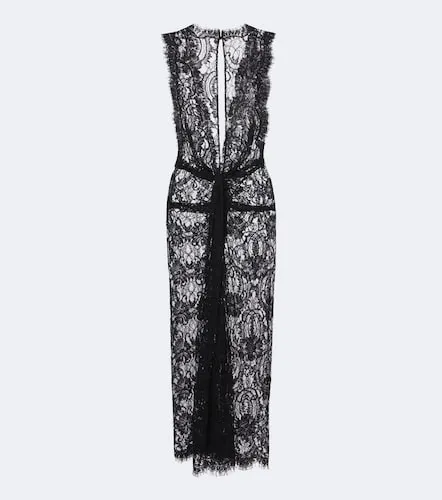 Gathered cotton-blend lace midi dress - Dolce&Gabbana - Modalova