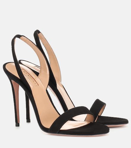 Slingback-Sandalen So Nude 105 aus Veloursleder - Aquazzura - Modalova