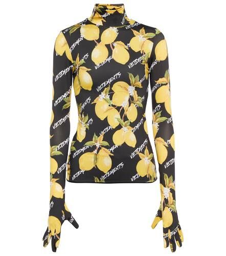 Printed jersey turtleneck top with gloves - Vetements - Modalova