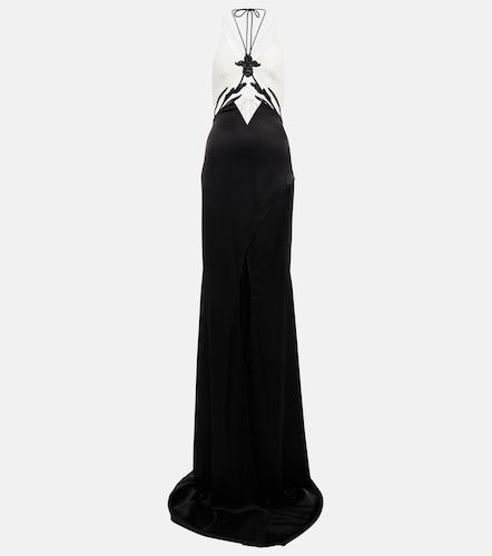 Embellished cady and satin gown - David Koma - Modalova