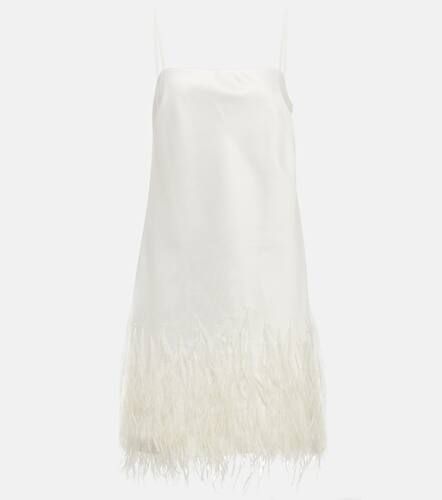 Feather-trimmed satin mini dress - Polo Ralph Lauren - Modalova