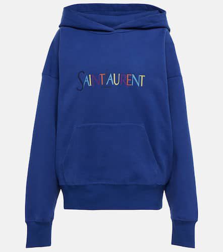 Logo-printed cotton jersey hoodie - Saint Laurent - Modalova
