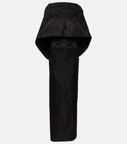 Vestido midi de seda con capa - The Attico - Modalova