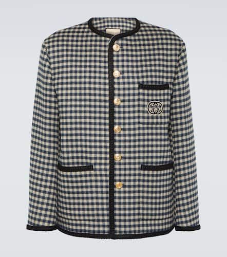 Interlocking G gingham wool jacket - Gucci - Modalova