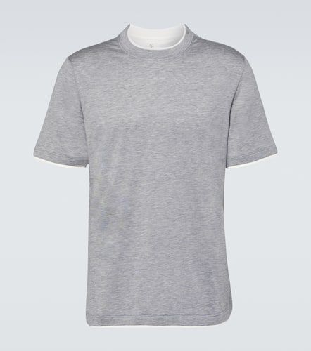 T-Shirt aus Baumwolle und Seide - Brunello Cucinelli - Modalova
