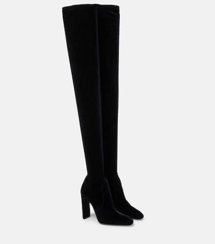 Auteuil 105 velvet over-the-knee boots - Saint Laurent - Modalova