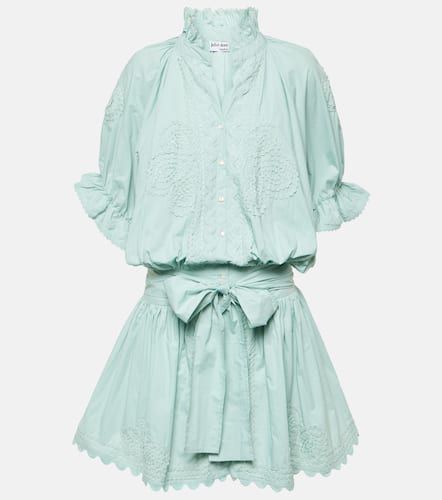 Embroidered cotton poplin shirt dress - Juliet Dunn - Modalova