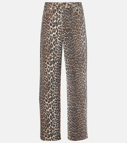 Izey leopard-print straight jeans - Ganni - Modalova