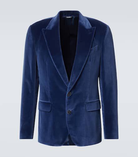 Blazer monopetto in velluto di cotone - Dolce&Gabbana - Modalova