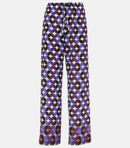 Printed mid-rise crÃªpe wide-leg pants - Dries Van Noten - Modalova