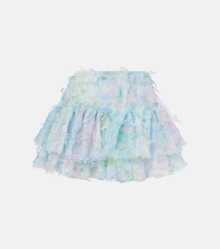 Floral-appliquÃ© tiered tulle miniskirt - Susan Fang - Modalova