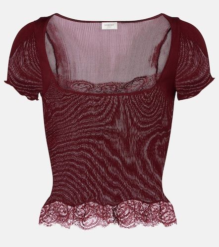 Scalloped silk satin top - Saint Laurent - Modalova