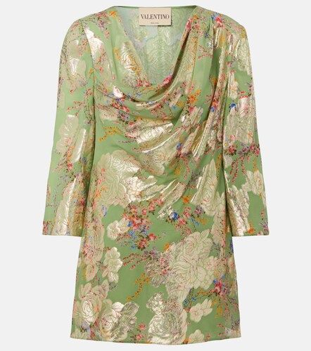 Draped fil coupe silk-blend lame blouse - Valentino - Modalova