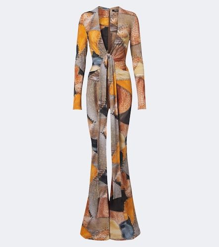 Jumpsuit flared con stampa - Roberto Cavalli - Modalova