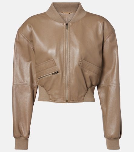 Chloe Cropped leather bomber jacket - Chloe - Modalova