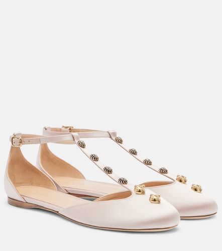 Celeste embellished satin flats - Chloe - Modalova
