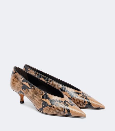 Babouche snake-effect leather pumps - Le Monde Beryl - Modalova
