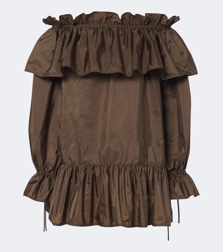 Vestido corto de popelín con volantes - Saint Laurent - Modalova