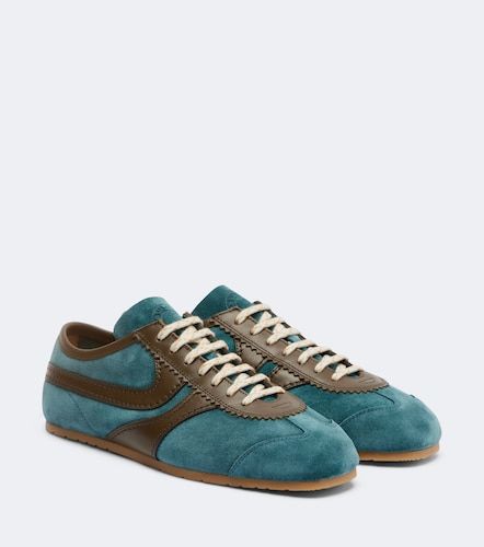Leather-trimmed suede sneakers - Dries Van Noten - Modalova