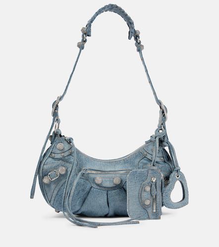 Le Cagole Small denim shoulder bag - Balenciaga - Modalova