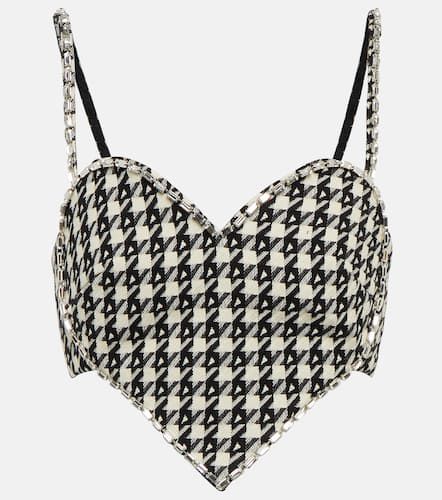 Area Embellished checked crop top - Area - Modalova