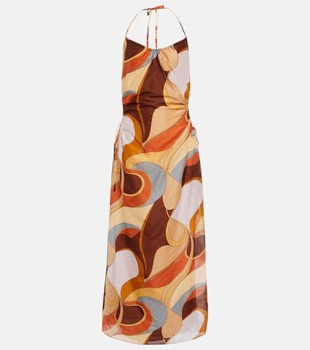 Printed cotton and silk midi dress - SIR - Modalova