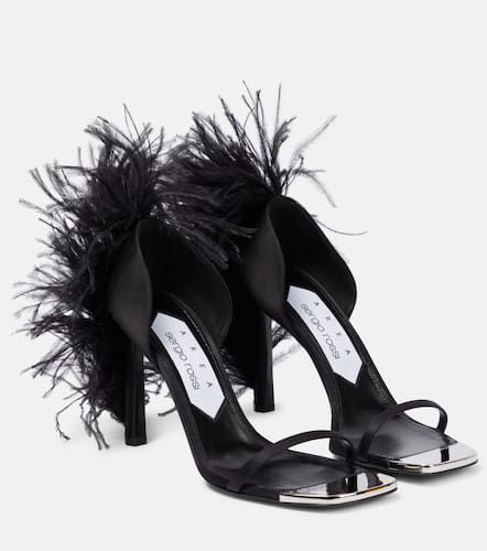 X Sergio Rossi Amazona feather-trimmed sandals - Area - Modalova