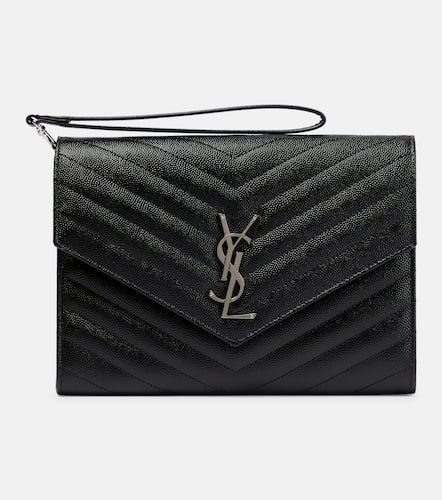 Cassandre leather clutch - Saint Laurent - Modalova