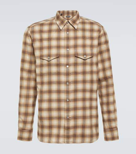 Checked cotton blend Oxford shirt - Tom Ford - Modalova