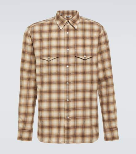 Checked cotton blend Oxford shirt - Tom Ford - Modalova