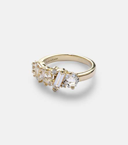 Nadima Glimmer 14kt gold ring with diamonds and topaz - Suzanne Kalan - Modalova