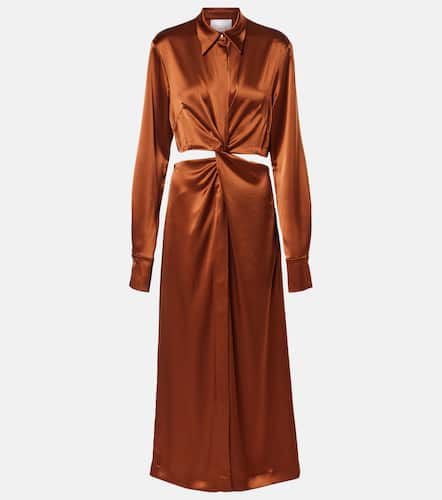 Hock gathered satin midi dress - Galvan - Modalova