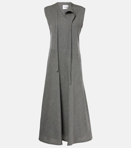 Vestido midi de lona de lana virgen - Jil Sander - Modalova