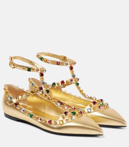 Rockstud embellished leather ballet flats - Valentino Garavani - Modalova