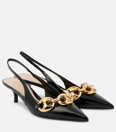 Marina Chain patent leather slingback pumps - Gucci - Modalova