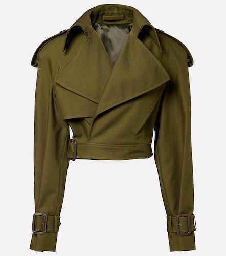 Gabardina cropped de sarga de algodón - Wardrobe.NYC - Modalova