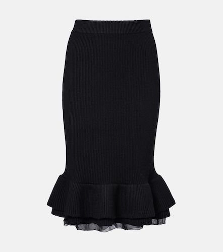 Peplum wool-blend midi skirt - Nina Ricci - Modalova