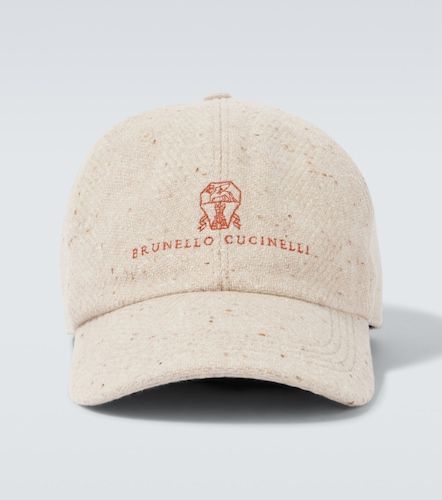 Herringbone wool and cashmere baseball cap - Brunello Cucinelli - Modalova