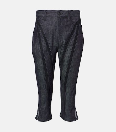 Mugler Jeans cropped con mesh - Mugler - Modalova