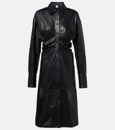 Toteme Ruched leather shirt dress - Toteme - Modalova